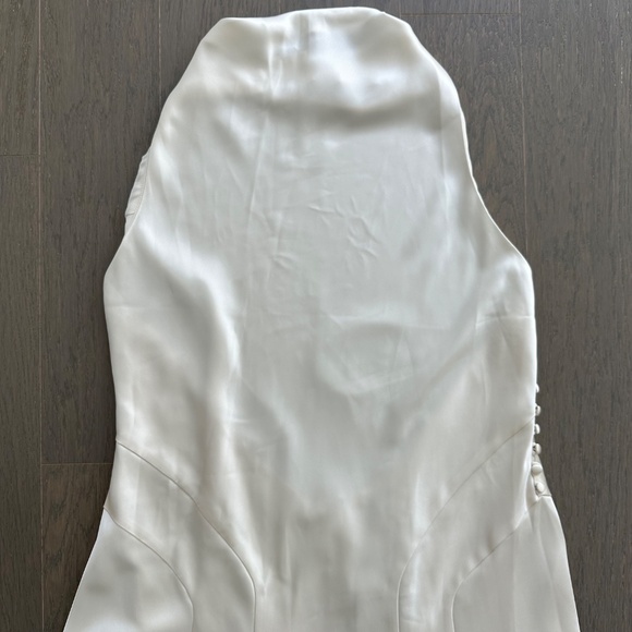 Reformation ROY Satin Wedding Dress Halter Gown - Fior Di Latte - with tags - 12 - Picture 4 of 13